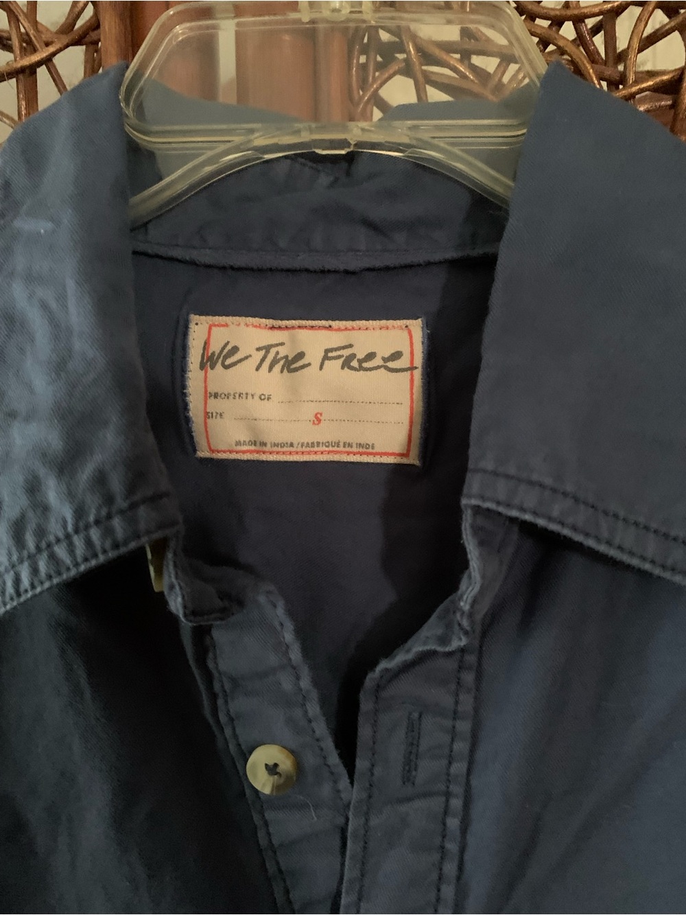 NEW Free People S We the Free Freddie Shirt in Dark Denim Navy Blue Cotton NWOT - Picture 8 of 9